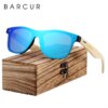 BARCUR Wood Unisex Rimless Sunglasses with a Natural Bamboo Frame