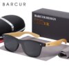 BARCUR Natural Oversize Real Bamboo Sunglasses for Men Women Sun glasses 100% UV400 Oculos de sol masculino feminino