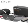 BARCUR Polarized Ebony Black Sunglasses Zebra Natural Wooden Sun glasses for Men Driving Fishing Women Eyewear Accessory Oculos